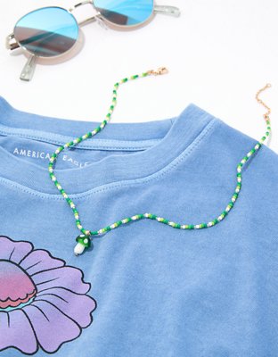 AEO Green Mushroom Necklace