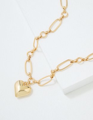 American Eagle AEO Gold Chunky Heart Necklace — фото 2