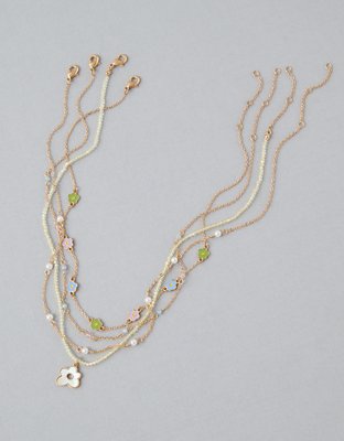 American Eagle AEO Asymmetrical Daisy Necklace 4-Pack — фото 2