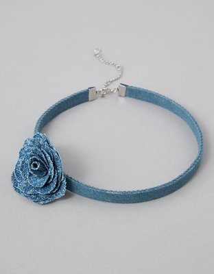 Denim on sale choker necklace