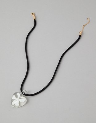 AEO Glass Heart Pendant Necklace