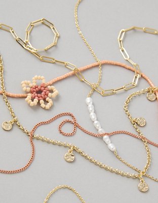 American Eagle AEO Beaded Daisy Choker Necklace 5-Pack — фото 2