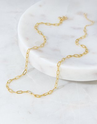 AEO Keepers Collection 14K Gold-Plated Paper Clip Chain Necklace