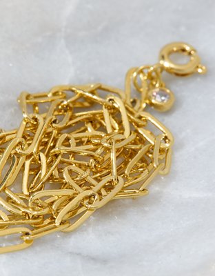 American Eagle AEO Keepers Collection 14K Gold-Plated Paper Clip Chain Necklace — фото 3