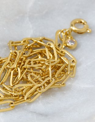 AEO Keepers Collection 14K Gold-Plated Paper Clip Chain Necklace