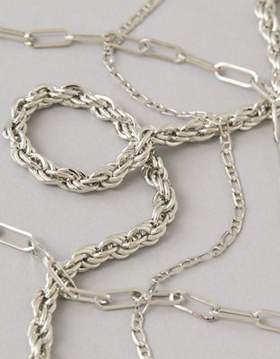 American Eagle AEO Silver Twist Necklace 3-Pack — фото 2