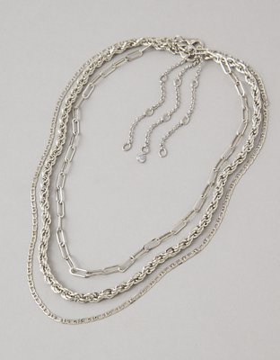 AEO Silver Twist Necklace 3-Pack