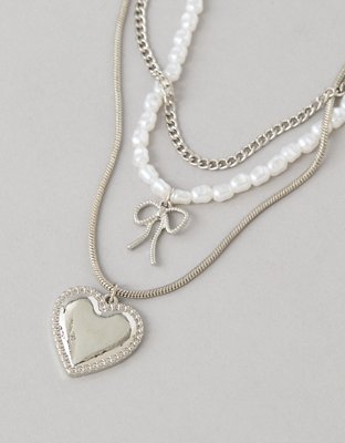 Ensemble de trois colliers cœur AEO