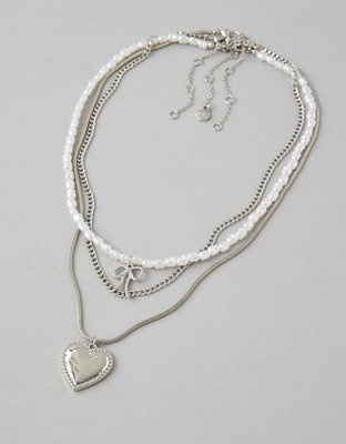 Ensemble de trois colliers cœur AEO
