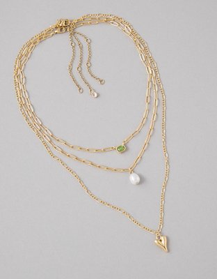 AEO Light Green & Cubic Zirconia Necklaces 3-Pack