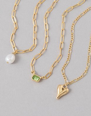 AEO Light Green  Cubic Zirconia Necklaces 3-Pack