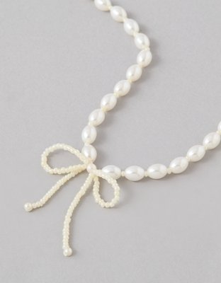 American Eagle AEO Pearl Bow Necklace — фото 2