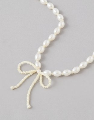 AEO Pearl Bow Necklace