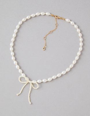 AEO Pearl Bow Necklace