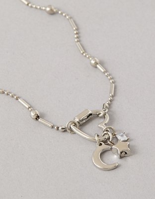American Eagle AEO Silver Charm Carabiner Necklace — фото 2
