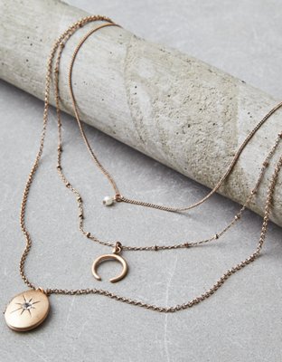 AEO Short Charm Layered Necklace