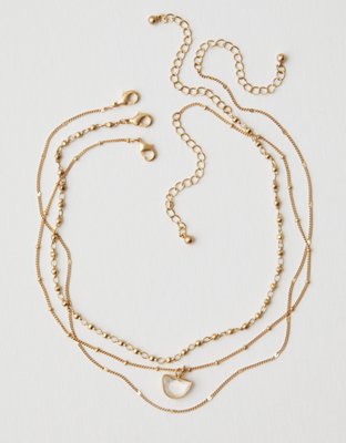 AEO Short Layered Clear Crystal Necklace