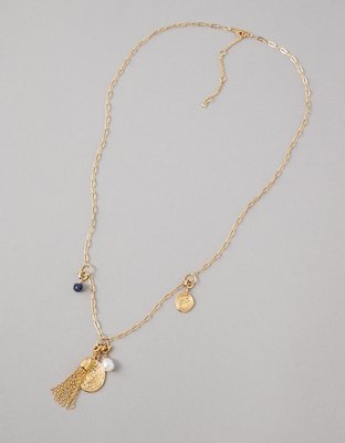 AEO Charm Kit Long Layered Necklace
