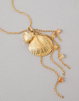 AEO Shell Heart Long Necklace