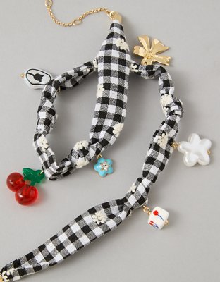 AEO Gingham Charm Necklace