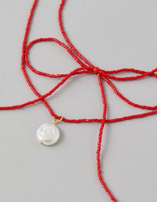 AEO Red Bow Necklace