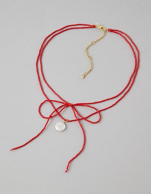 AEO Red Bow Necklace