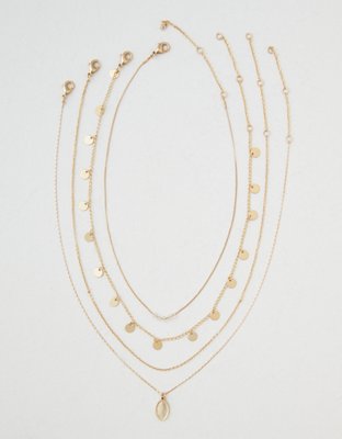 AEO Gold Coin Layering Necklace