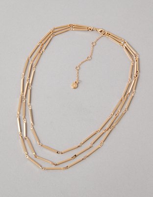 AEO Gold Toned Layered Chain Necklace