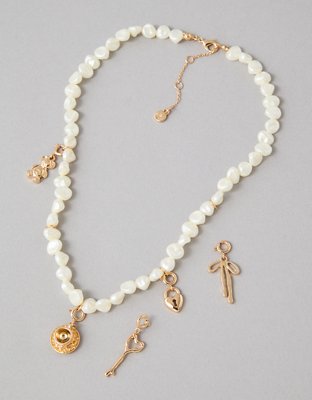 AEO Pearl Charm Kit Necklace