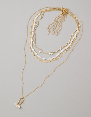 AE Heart & Pearl Necklace 5-Pack