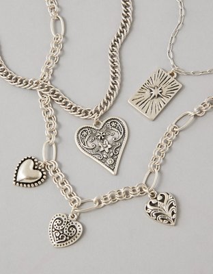 AE Silver Charm Necklace