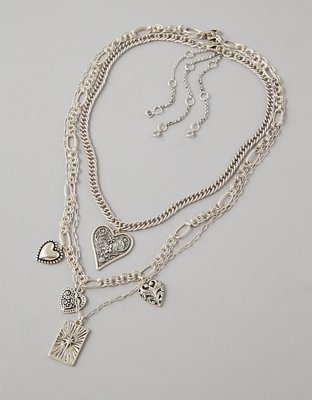AE Silver Charm Necklace