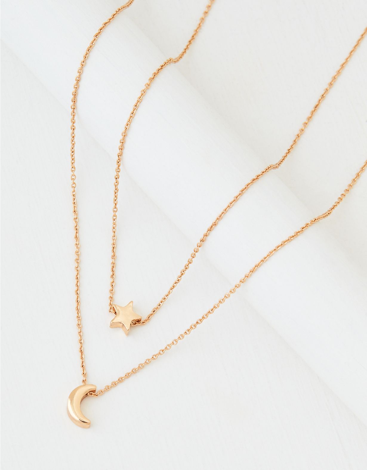 AEO Gold Star + Moon Necklace 2-Pack