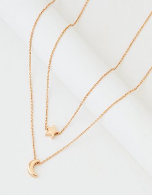 AEO Gold Star + Moon Necklace 2-Pack