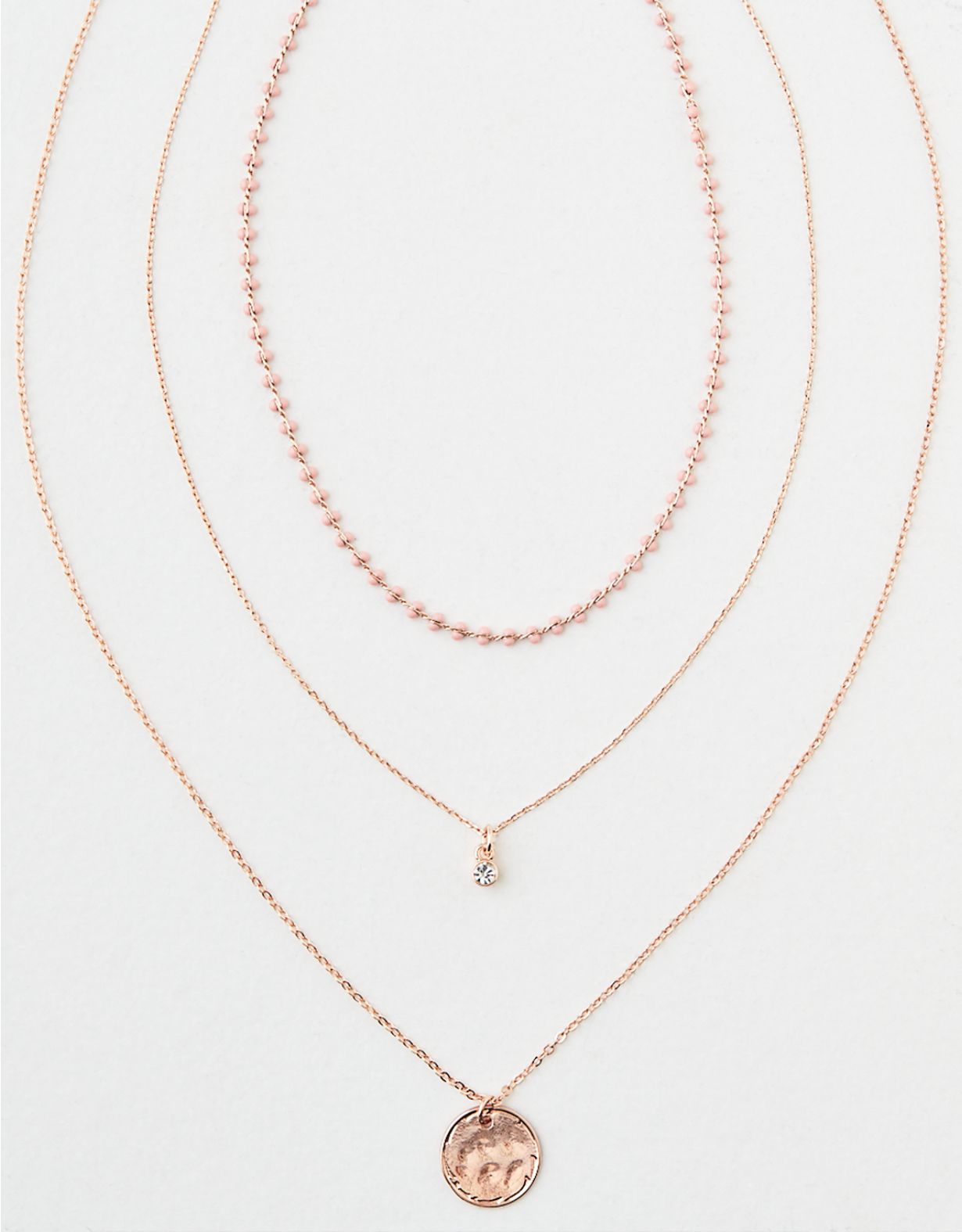 AEO Rose Gold Layering Necklace 3-Pack