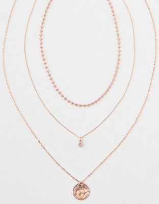 AEO Rose Gold Layering Necklace 3-Pack