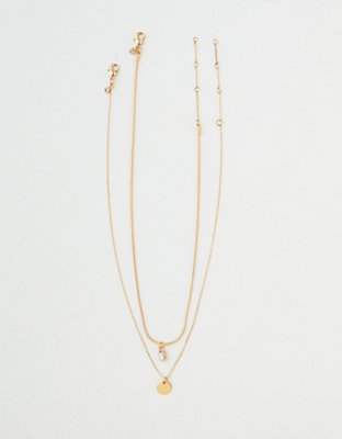 American Eagle AEO Gold Snake Layering Necklace 3-Pack — фото 2