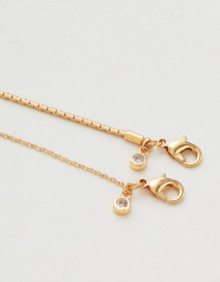 American Eagle AEO Gold Snake Layering Necklace 3-Pack — фото 3