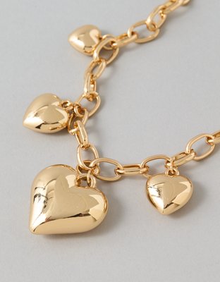 AEO Puffy Heart Charm Necklace