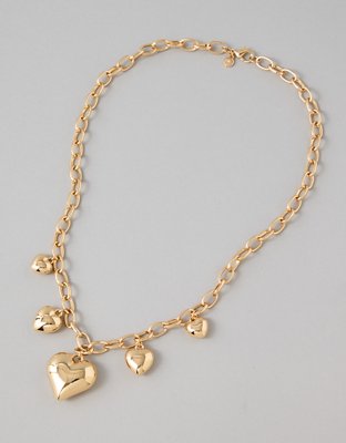 AEO Puffy Heart Charm Necklace