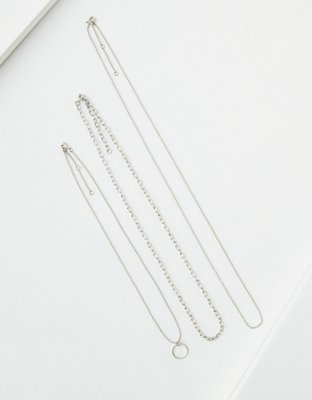American Eagle AEO Silver Necklace 3-Pack — фото 2