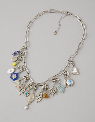 AE Silver Charm Necklace | American Eagle