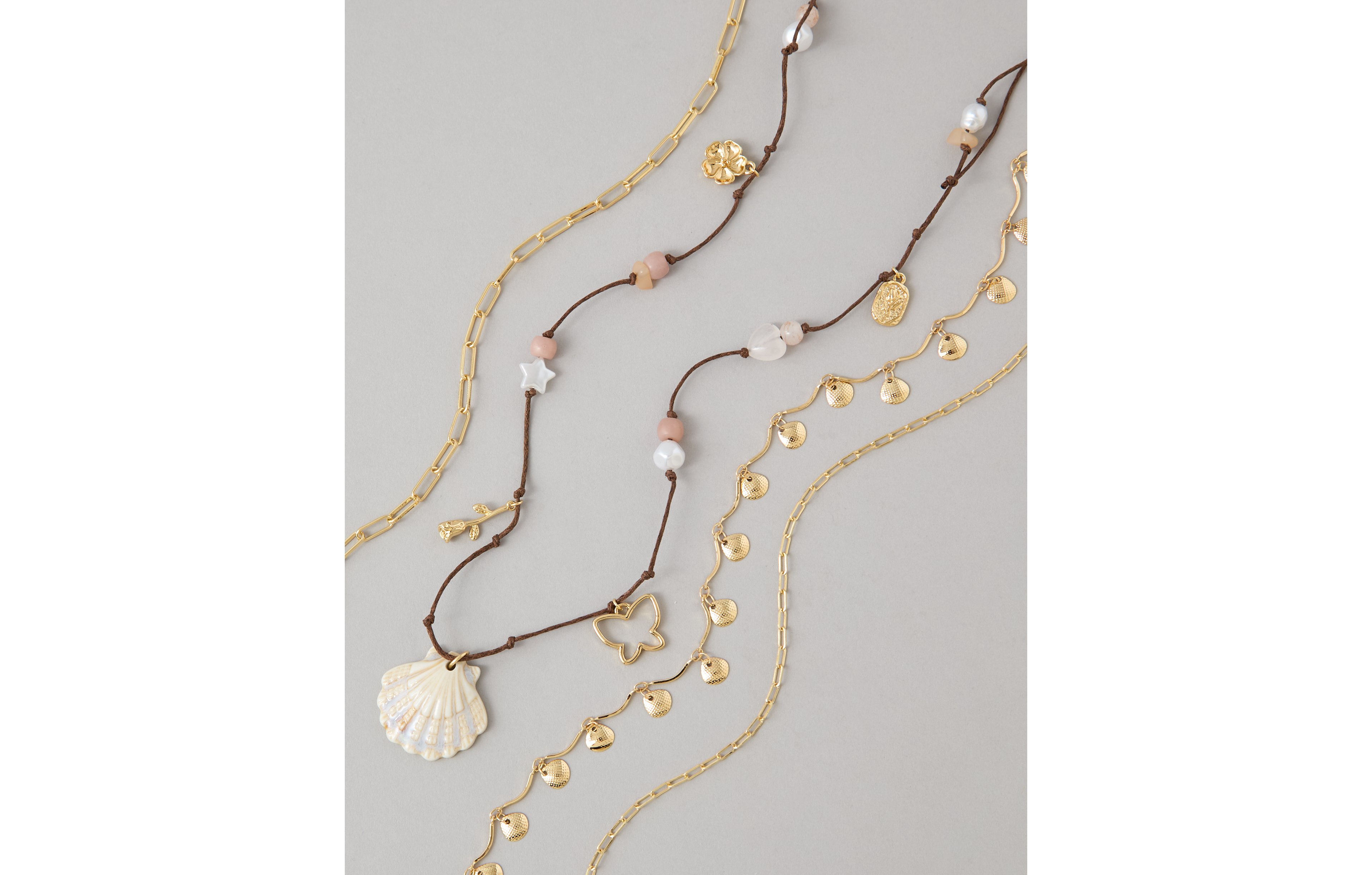 AE Layered Shell Necklaces 4-Pack