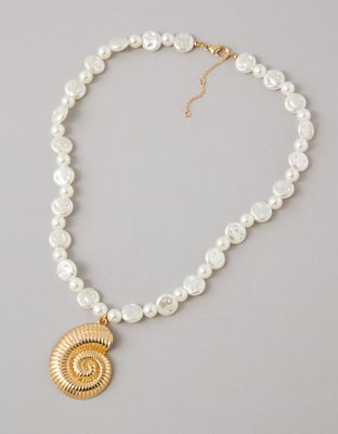 AE Faux Pearl & Shell Necklace