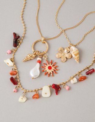 AE Peach Coral Necklace 3-Pack