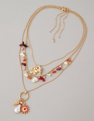 AE Peach Coral Necklace 3-Pack from American Eagle - $19.95