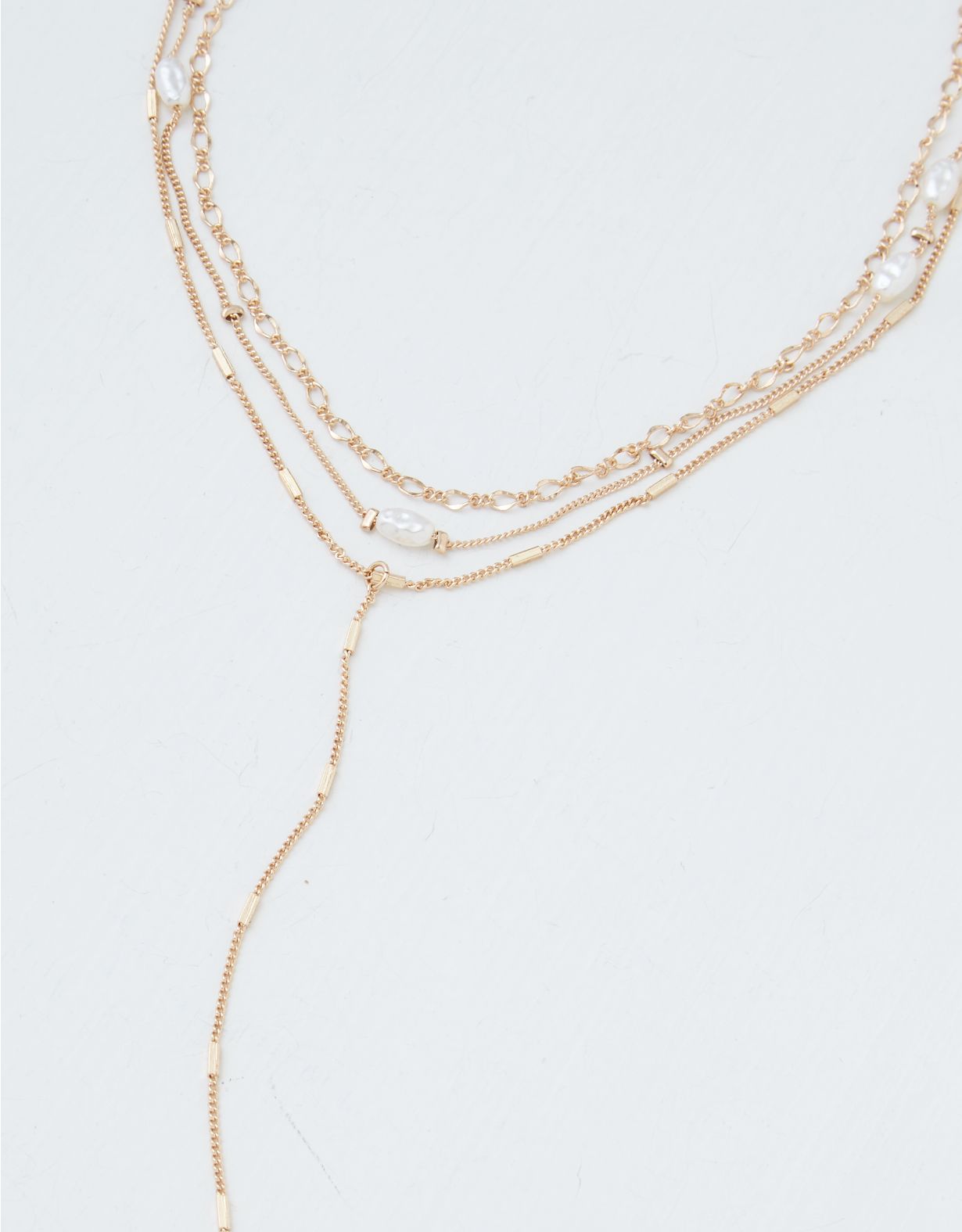 AEO Pearl Lariat Necklaces 3-Pack