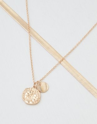 American Eagle AEO Coin + Flat Chain Necklaces 2-Pack — фото 2