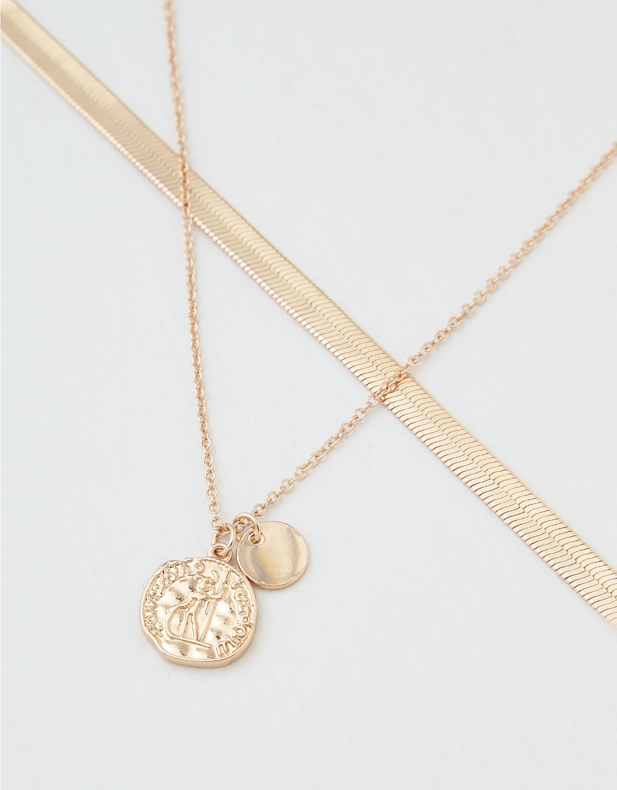 AEO Coin + Flat Chain Necklaces 2-Pack