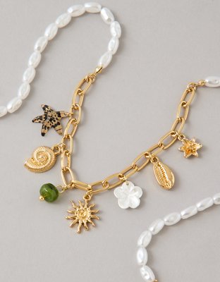 AE Faux Pearl Charm Necklace